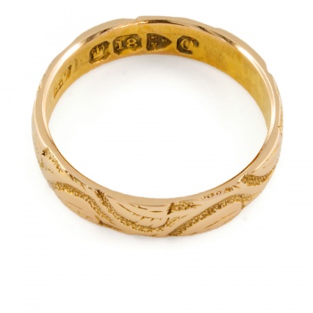 18ct gold 1897 Chester Hallmark Wedding Ring size M